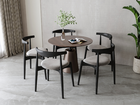 Modern round table and chair dining table and chair