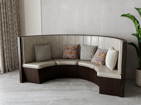 Retro Curved Booth Sofa