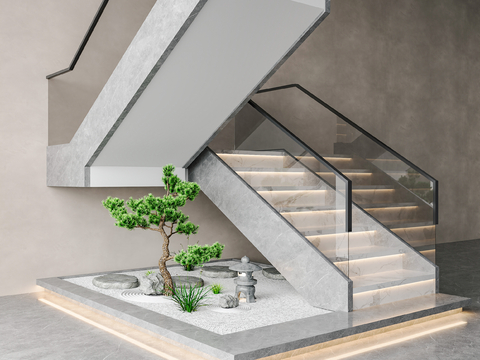 Modern minimalist staircase corner staircase