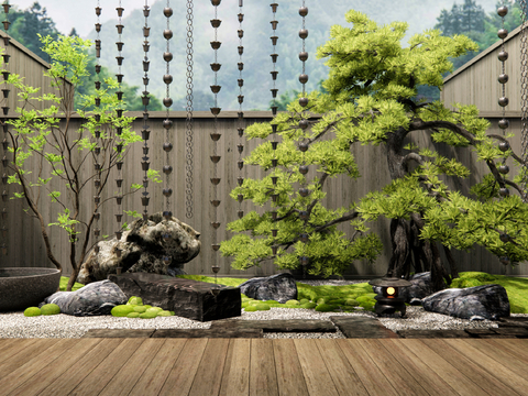 New Chinese Zen Courtyard Rain Chain