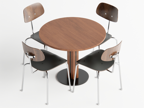 Middle Style Dining Table and Chair Round Table and Chair