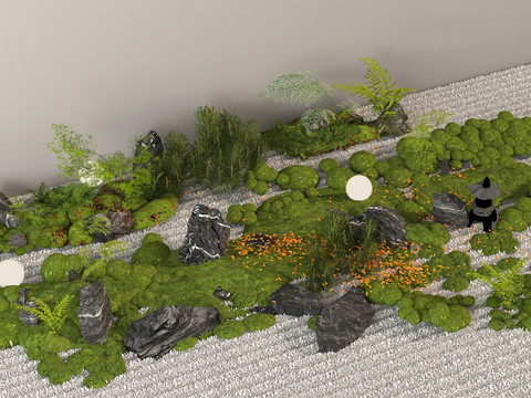 courtyard sketch moss micro-terrain