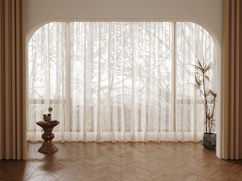 Cream Style curtain gauze curtain