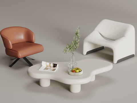 Cream Style coffee table Lounge Chair