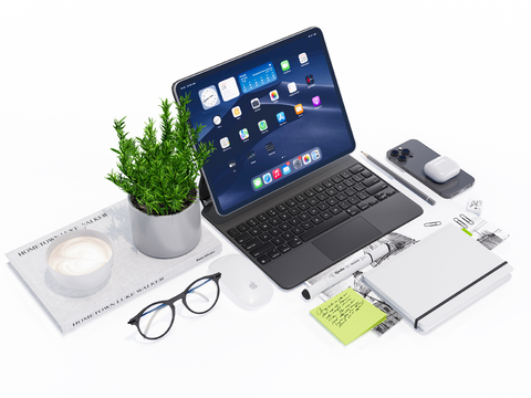 Laptop Office Supplies Bonsai