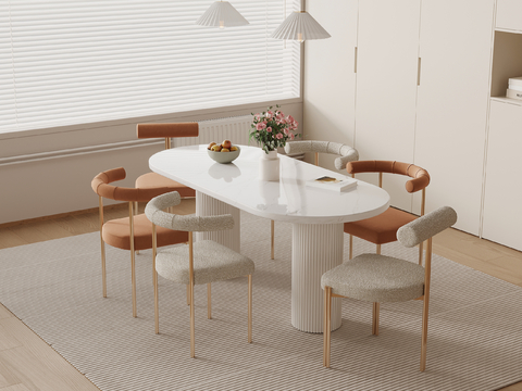 Cream Style dining table and chair