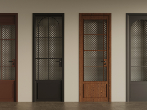 Middle-style single-door glass door