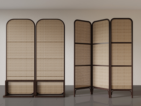 Silent rattan screen partition