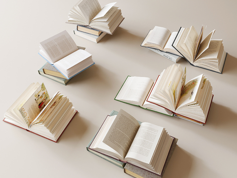 Modern Unfolding Books Book Ornaments