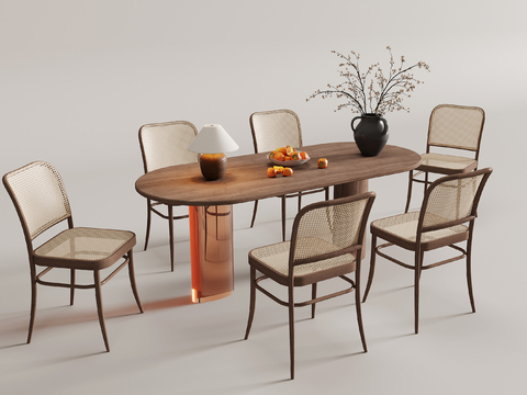 Middle style dining table and chair