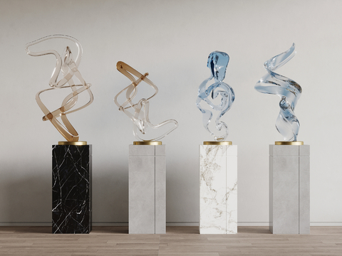 Modern Floor Sculpture Crystal Ornaments