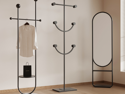 modern clothes hanger drying rack floor mirror