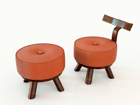 Modern Solid Wood Stool Sofa Stool Round Stool