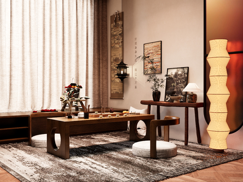 New Chinese Tea Table and Chair Tea Table Zen Chair Tatami Chair