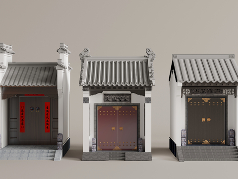 New Chinese Courtyard Gate Entrance Gate