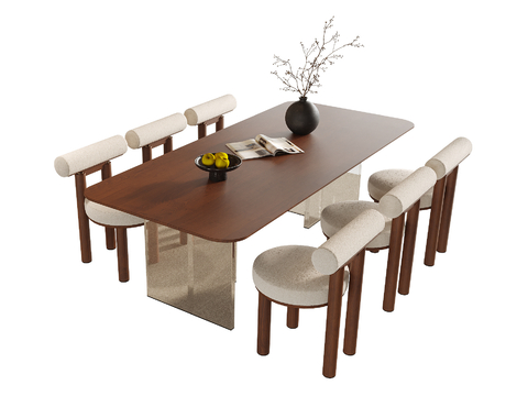 Middle style dining table and chair