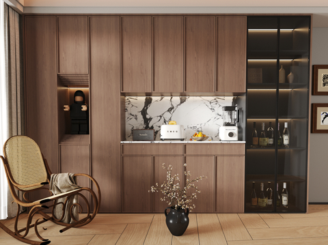 Middle Style Wine Cabinet Sideboard