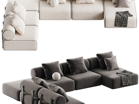 Cream Style corner sofa multi-person sofa