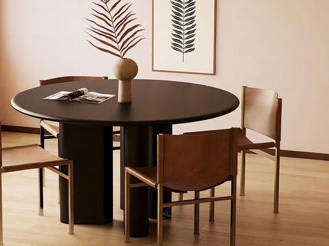 Middle style dining table and chair round dining table