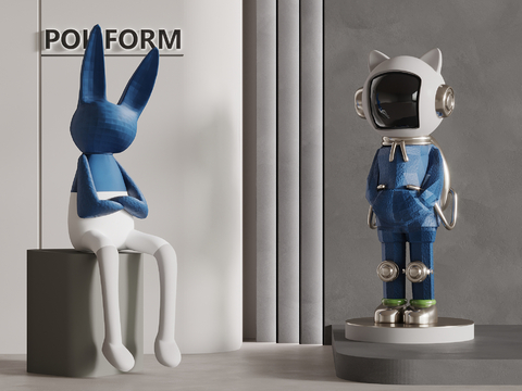 Art Toy Sculpture Space Rabbit Space Rabbit Ornaments