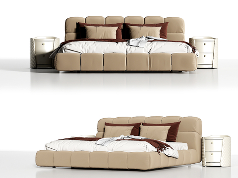 Modern fabric double bed