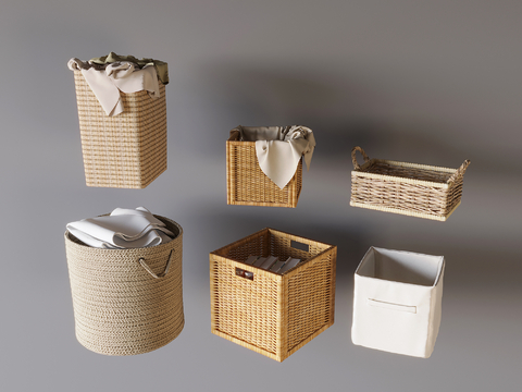 Nordic Clothes Storage Bucket Rattan-woven Dirty Clothes Basket