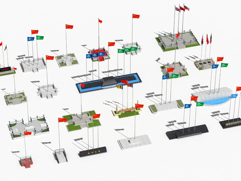 Modern Flag-raising Platform Flagpole School Flag Platform Enterprise Flag Platform