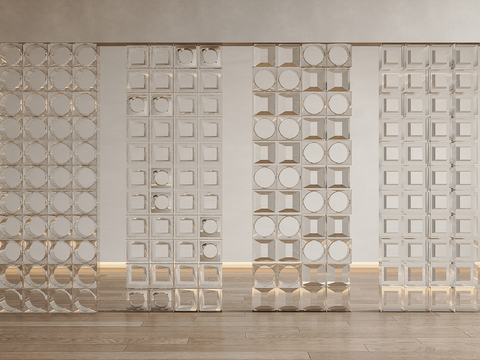 Modern glass brick partition wall