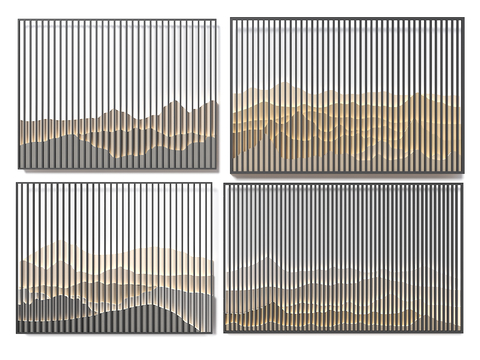 Neo-Chinese Style landscape Wall landscape grid landscape wall