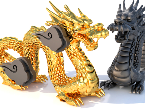 Chinese Dragon Golden Dragon Dragon Statue Dragon Element