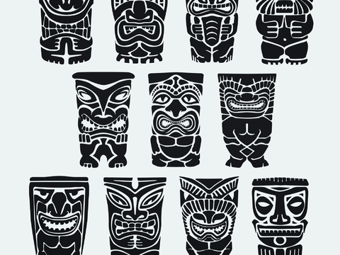 Maya culture art mask wall decoration totem pattern