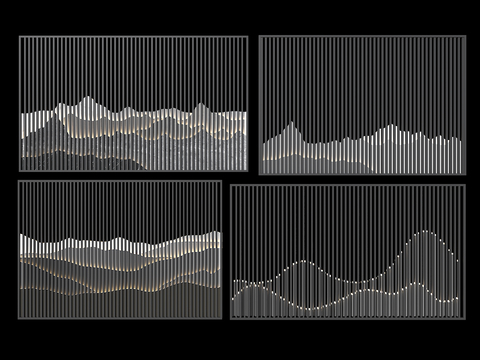 Neo-Chinese Style landscape Wall landscape grid landscape wall