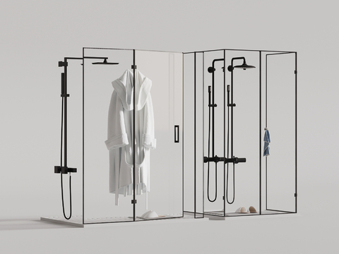 Shower room partition shower bathrobe