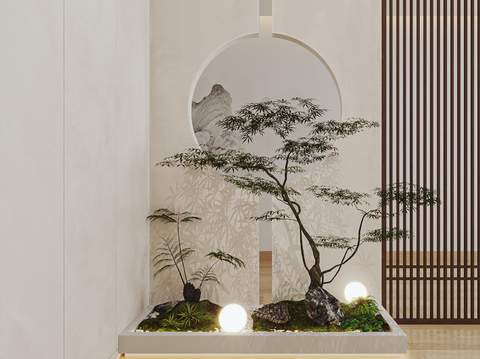 Neo-Chinese Style porch landscaping interior landscaping