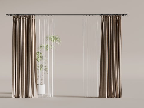 Roman Rod Curtain Green Plant