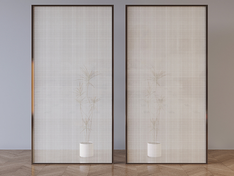 Modern wire glass partition screen