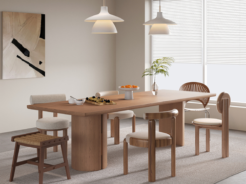 Middle style dining table and chair