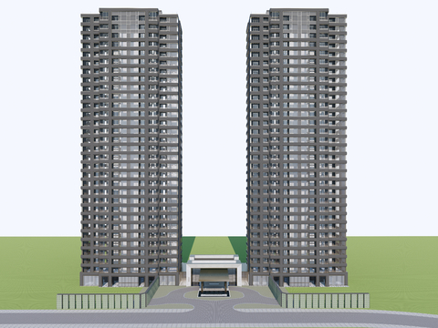 Appearance of modern high-rise building