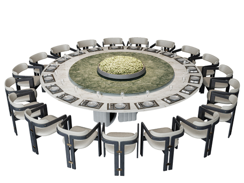 Large round table and chair box dining table