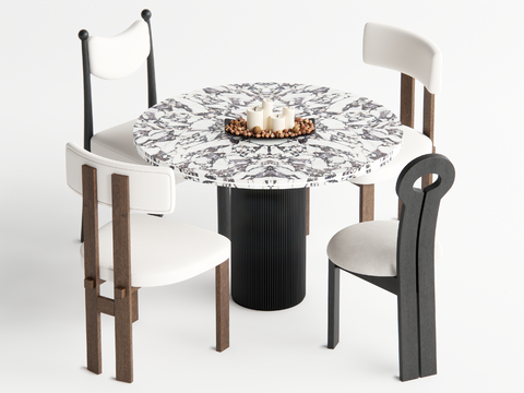 Middle style dining table and chair