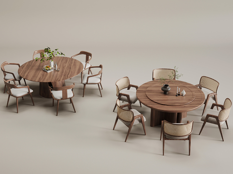 Quiet Round Table and Chair Dining Table and Chair