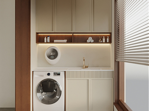 Middle Style Laundry Cabinet Bathroom Cabinet