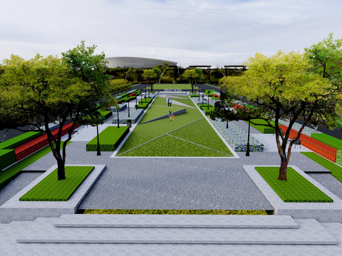 Modern Street Park Landscape