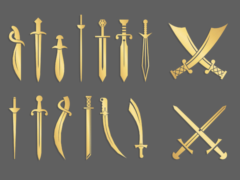 Knife Arrow Axe Weapon Wall Silhouette