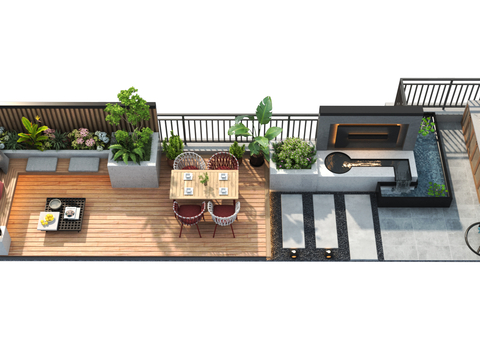 Modern Home Patio Garden Terrace