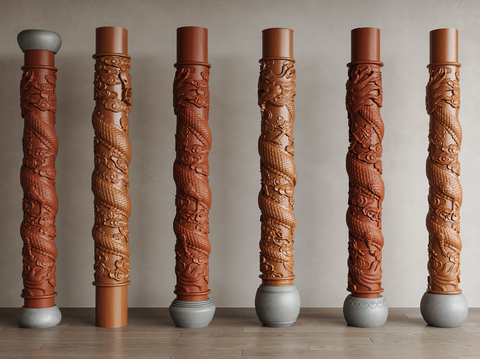 New Chinese-style Column Cylindrical Decorative Column