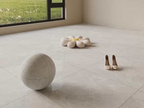 Warm gray stone floor tile