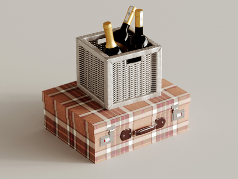 Storage basket red wine luggage