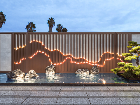 Garden grid Wall landscape shadow landscape wall