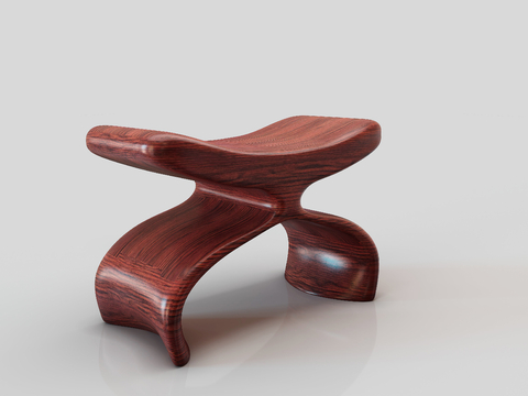 Mid-century Style Solid Wooden Stool Shoe Changing Stool